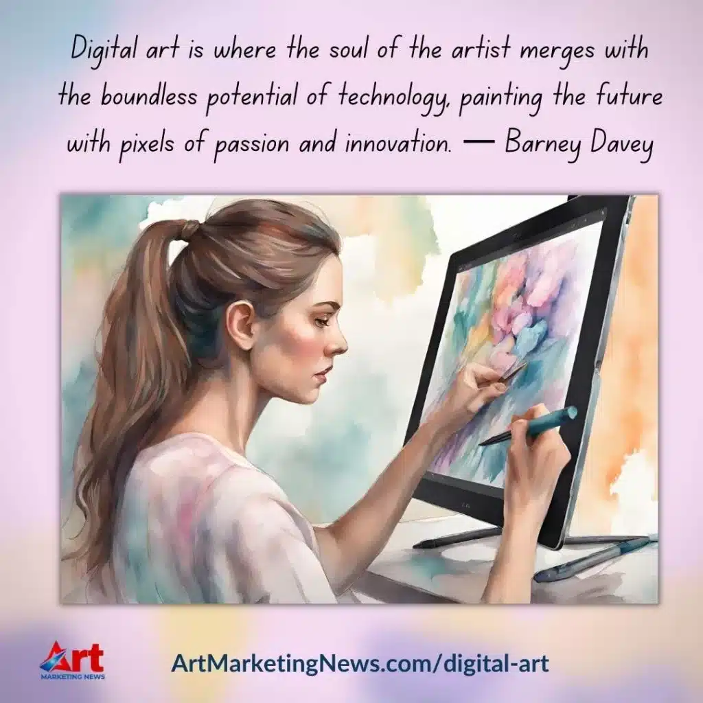 Quote: Digital art is where the soul of the artist merges with the boundless potential of technology, painting the future with pixels of passion and innovation. - Barney Davey